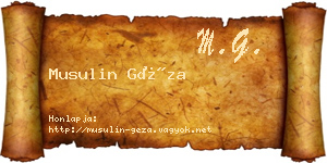 Musulin Géza névjegykártya