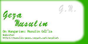 geza musulin business card